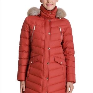 Michael Kors Faux-fur trim hooded down coat